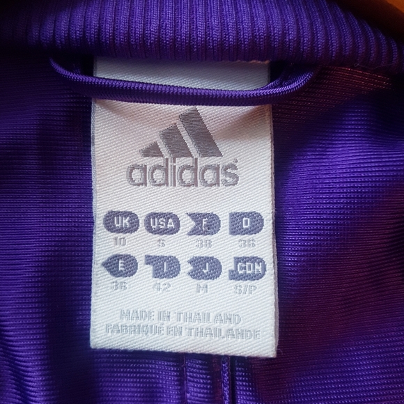 ADIDAS Purple Ruffled Raglan Shoulder Zip-Up Track Jacket - Picture 10 of 13